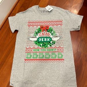 NWT Friends T shirt Christmas/Ugly Christmas S - gray